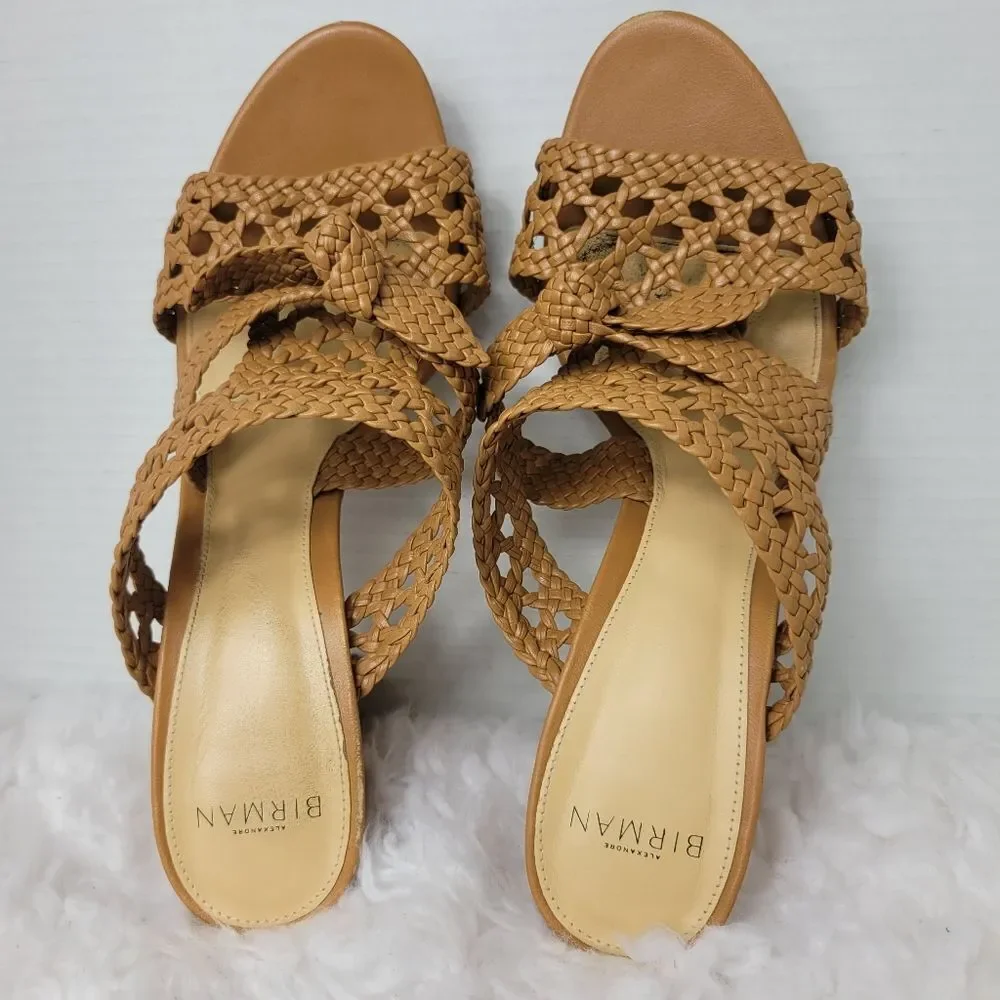 Alexandre Birman Clarita Women's  Sizs 10.5 Braided Block Heel Mule Sandals